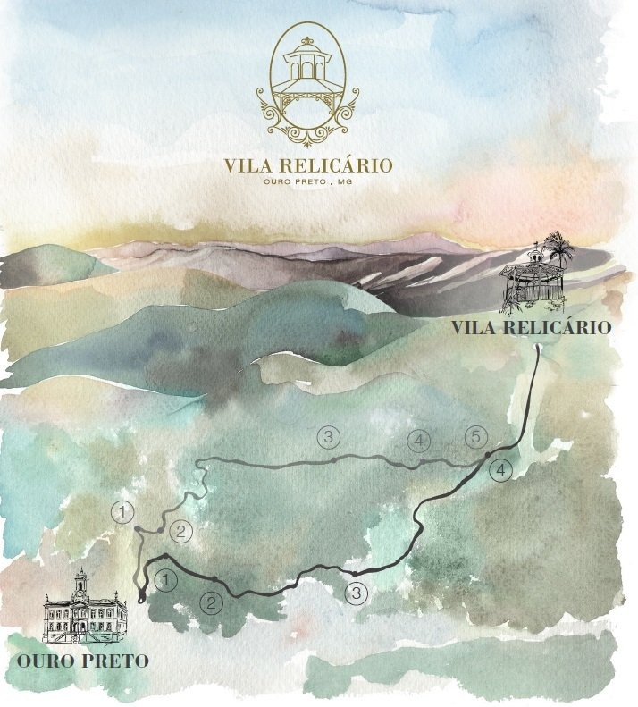 Mapa de acesso à Vila Relicário